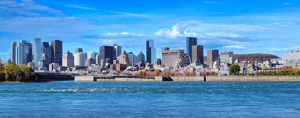 Montreal skyline view from Jean Drapeau Park, Quebec, Canada	