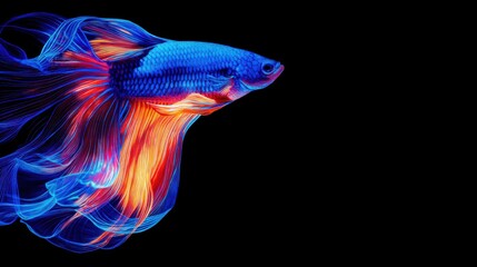 Fototapeta premium Dynamic betta fish swimming in vibrant colors underwater environment high-resolution photo artistic perspective