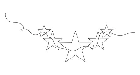 stars illustration in continuous line arts style vector,1
