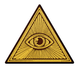 Eye of Providence embroidery patch illustration isolated on transparent background