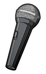 Microphone embroidery patch illustration isolated on transparent background