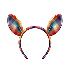 A vibrant and colorful headband featuring decorative animal ears, perfect for parties and playful events.