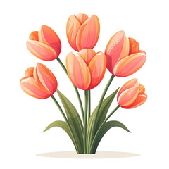 A vibrant bouquet of pink tulips, symbolizing love and spring, perfect for floral decorations or nature-themed designs.