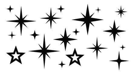 Fototapeta premium Stars Burst and Twinkle A Collection of Shining Celestial Sparkles