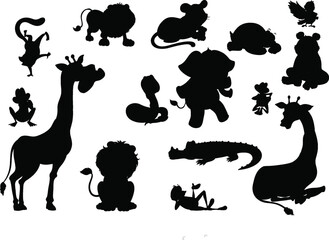 Minimalist Animal Silhouettes – Abstract Monochrome Animal Icons & Stylized Graphic Shapes