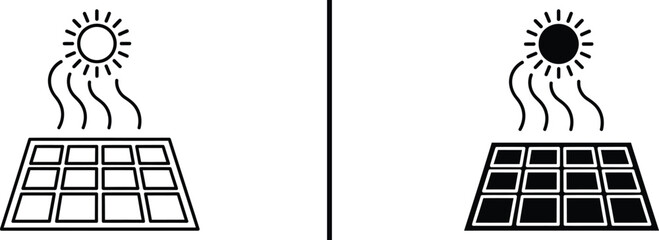 Solar Panel with Sun Icon – Renewable Solar Energy Illustration