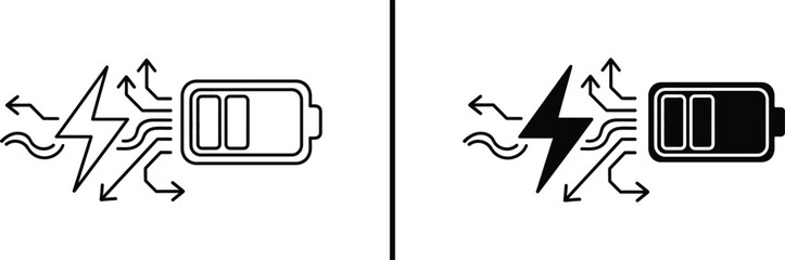 Battery Energy Icon – Power Charge and Electricity Symbol