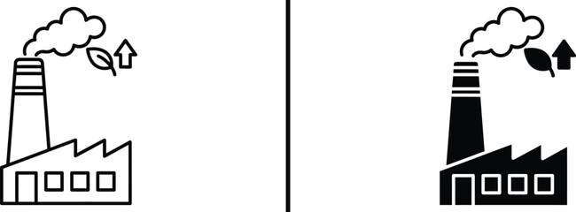 Eco-Friendly Factory Icon – Green Industry and Sustainable Manufacturing