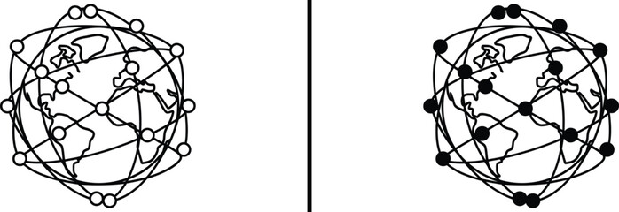 Global Network Connections Icon – Worldwide Communication Concept