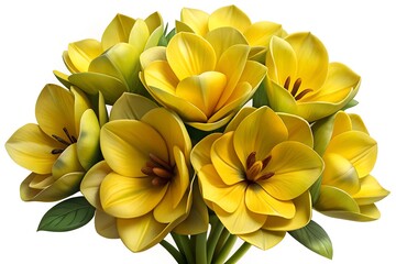 yellow flowers on white background
