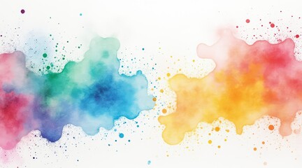Obraz premium Vibrant rainbow watercolor splatter background abstract art