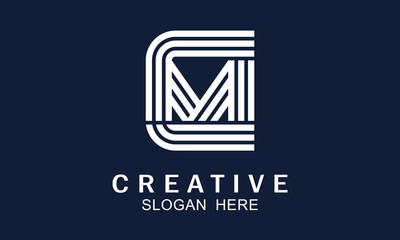 CM monogram logo template