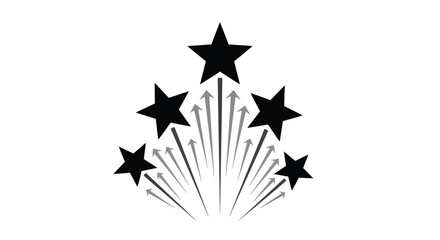 Dynamic illustration featuring five upward-rising stars, a graphic concept symbolizing achievement, excellence, success, and the aspiration for top-tier quality and outstanding performance