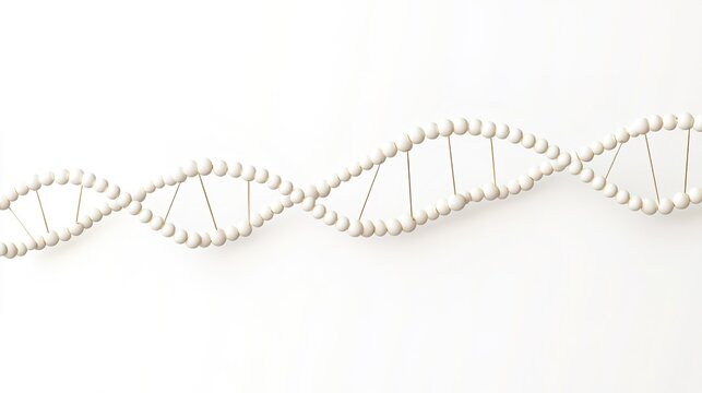 Simple DNA line border frame on white background - clean design with sharp lines, modern template easy for text insertion. Suitable for research reports, biology teaching, medical promotion
