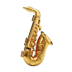 Naklejka premium Golden Alto Saxophone with Detailed Keys and Valves on a Background image isolated on a transparent background