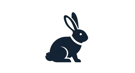 Obraz premium Rabbit silhouette isolated on white background