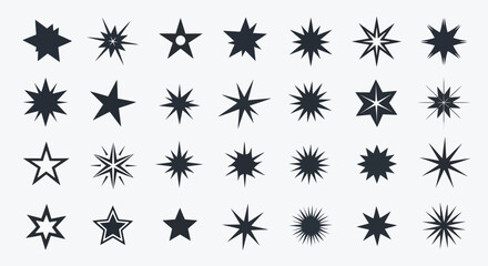 Sparkling Starbursts A Collection of Star Icons for Celestial Designs