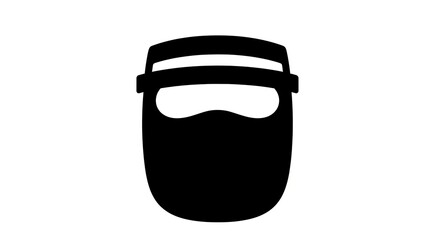Protective face shield icon black outline