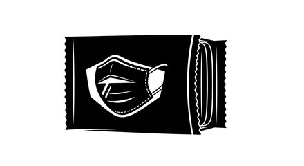 Protective face mask package illustration