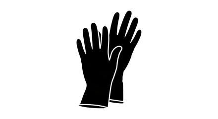 Protective gloves silhouetted against white background