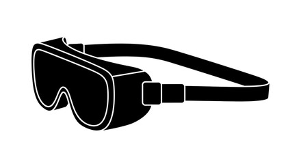Protective goggles silhouette isolated