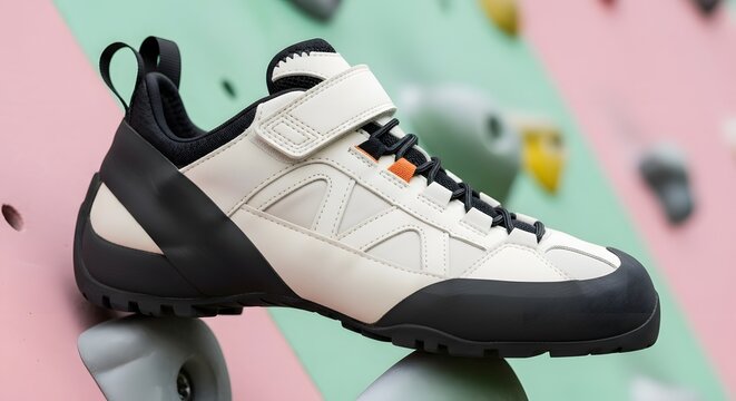 Climbing Shoe on Bouldering Wall - Sport Gear Detail