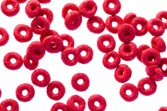 Closeup of red fruit loops