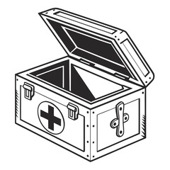 vector illustration of an old box