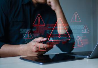 Cybersecurity warnings, online scams, cybercrime risks, fraud prevention, digital security awareness