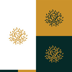 modern Tree House Nature Logo
