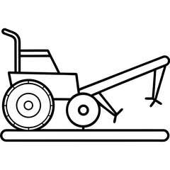 Plow line art vector