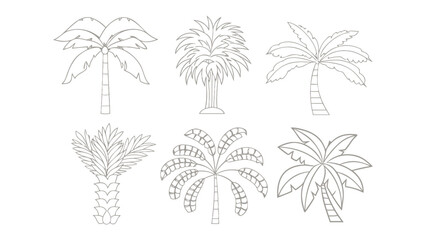 Tropical Palms Collection: A collection of various palm tree illustrations, each showcasing unique design and tropical allure.