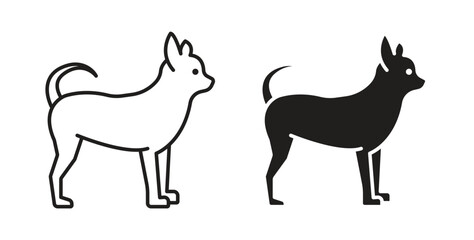 Chihuahua dog icon. Symbol, logo illustration. graphic icon set