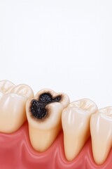 Tooth decay illustration with cavity on molar
