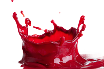 A splash of red liquid creates a crown shape