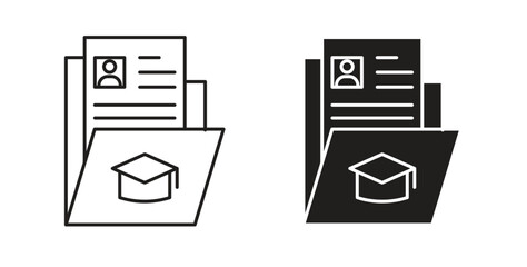 Curriculum icon. Symbol, logo illustration. graphic icon set