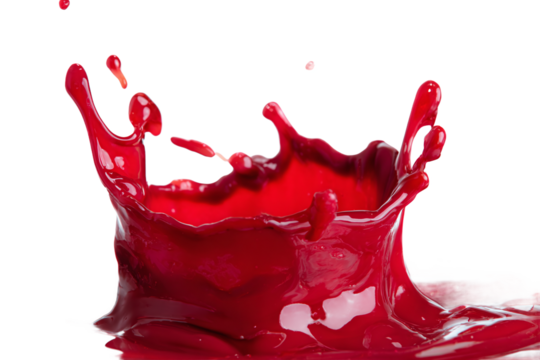 A splash of red liquid creates a crown shape