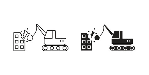 Demolition icon. Symbol, logo illustration. graphic icon set