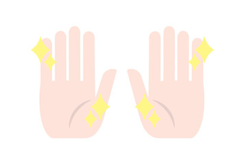 清潔で綺麗な手のひらのイラスト