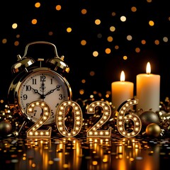 new year background with candles