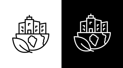 Fototapeta premium Green City White Icon Set Design