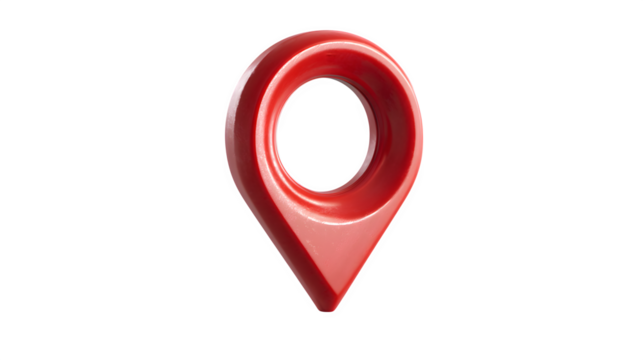 location pointer icon marking a destination, navigation symbol, isolated on white background