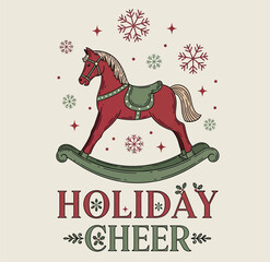 Rocking Horse Christmas Vector