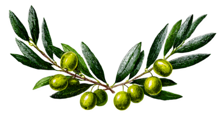 olive branch symbol of peace and unity, isolated on white background
