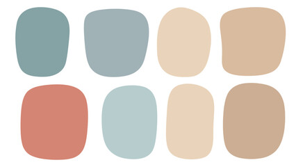 Abstract Pastel Organic Shape Vector Set in Neutral Tones