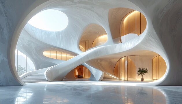 nouveau organic curves merged with modern parametric architectural 