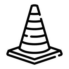 traffic cone line icon