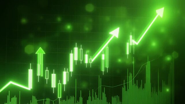 A vibrant graph showing an upward trend, symbolizing financial growth and market success.