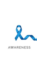 Minimalist layout with blue ribbon and modern typography, Blue November, Men's Health Awareness