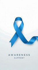 Minimalist layout with blue ribbon and modern typography, Blue November, Men's Health Awareness